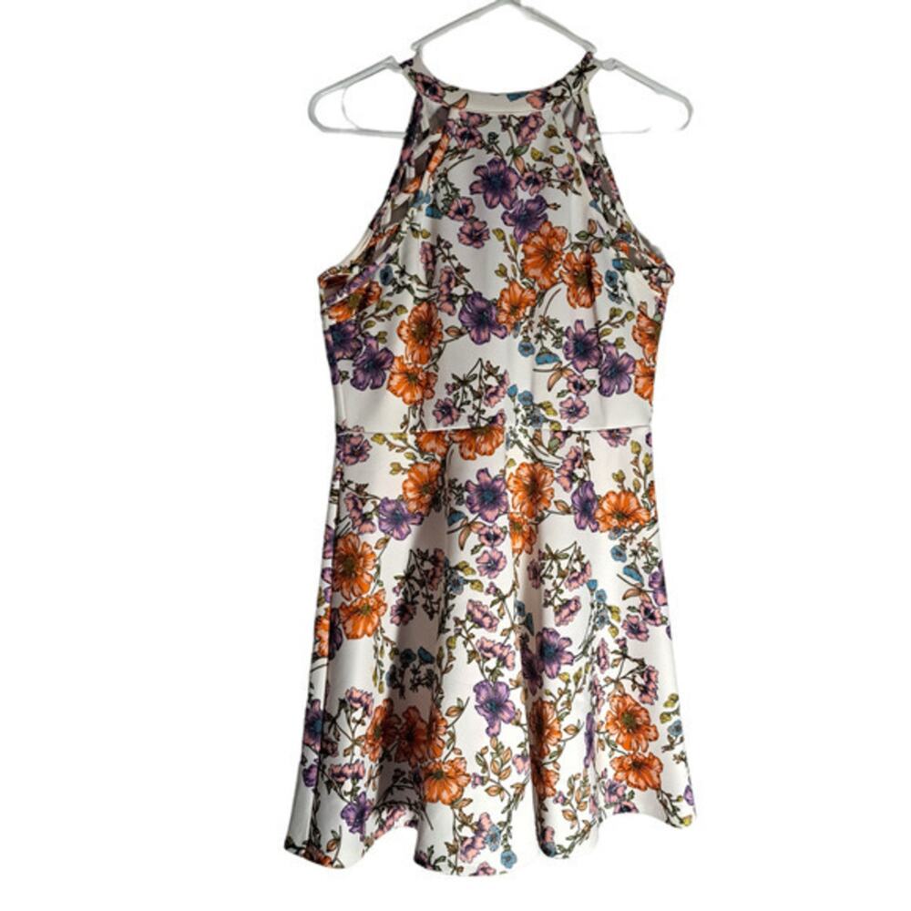 NWOT Boundaries Women's Sleeveless Halter Neck A-line Mini Dress